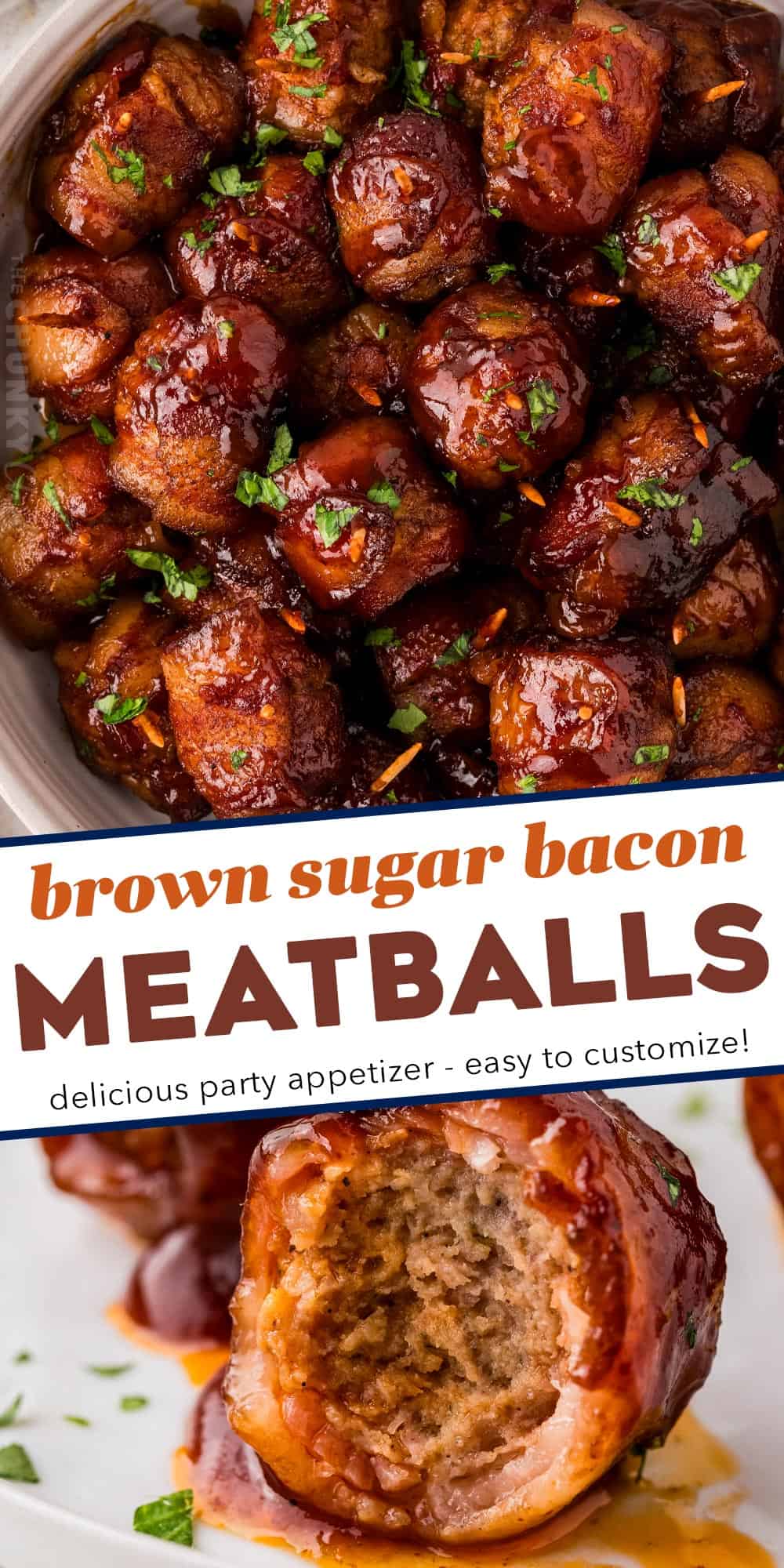 BaconWrapped Brown Sugar BBQ Meatballs The Chunky Chef