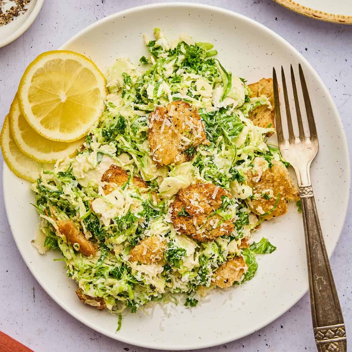 Shaved Brussels Sprouts Caesar Salad