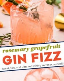 This gin fizz cocktail is sweet and tart, refreshingly crisp, and delicious! It's made with simple, every day ingredients, and is perfect for a hot summer day or a fun party!