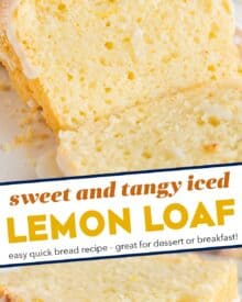 This moist and sweet lemon loaf is so easy to make from scratch, with classic ingredients, and no fancy tools required. It's positively bursting with bright lemon flavors and the sweet/tart lemon glaze really takes this bread over the top!