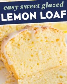 This moist and sweet lemon loaf is so easy to make from scratch, with classic ingredients, and no fancy tools required. It's positively bursting with bright lemon flavors and the sweet/tart lemon glaze really takes this bread over the top!