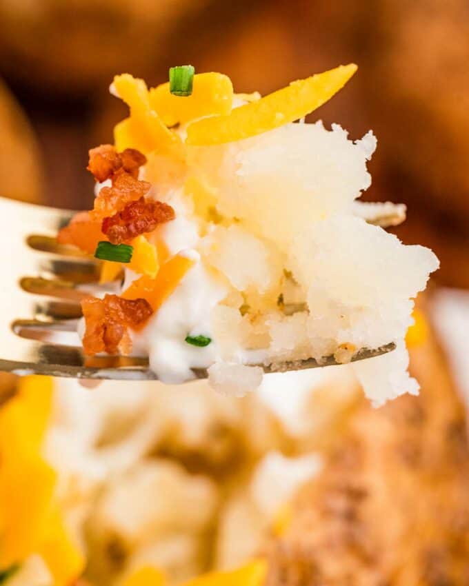 forkful of loaded baked potato
