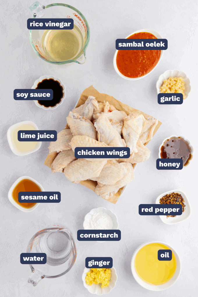 ingredients needed to make sweet chili baked chicken wings