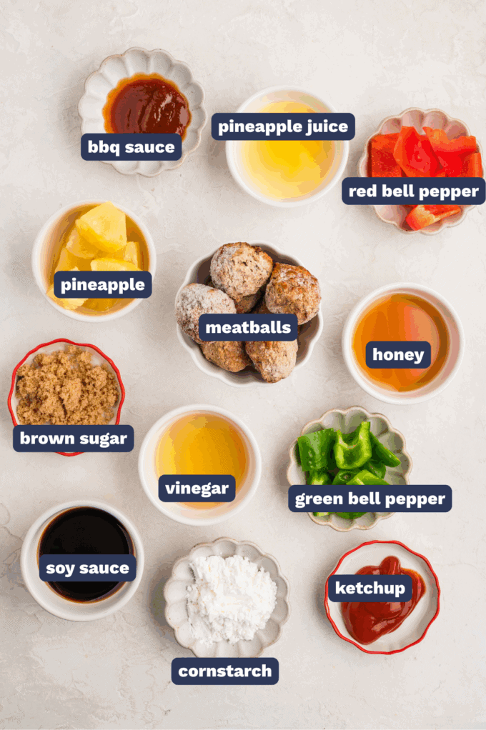 ingredients needed for making sweet and sour meatballs