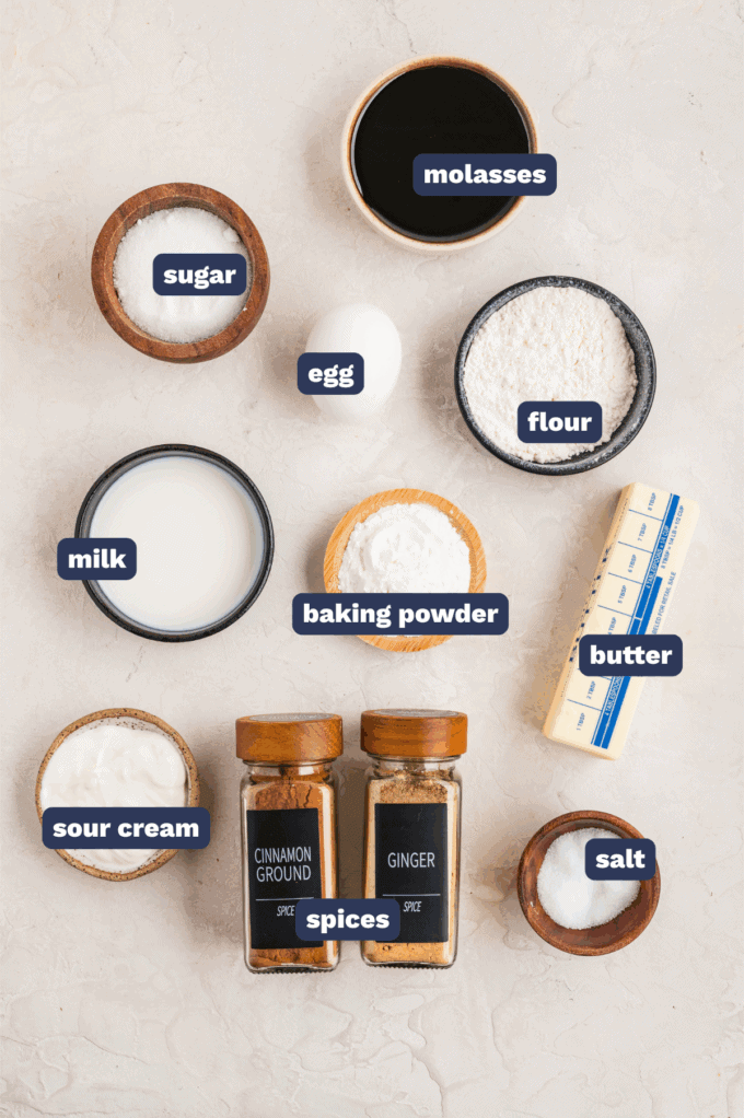ingredients needed to make gingerbread pancakes