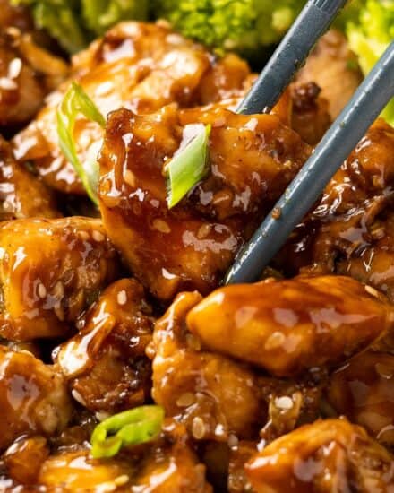 Succulent chicken bites, marinated in a homemade teriyaki sauce, then air fried until juicy and golden brown. Brushed with additional teriyaki sauce, this chicken is fantastic over some rice with broccoli and great for meal prep or an easy dinner idea!