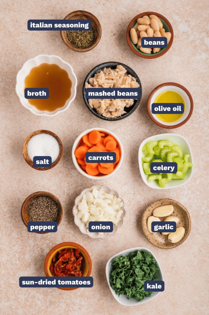 ingredients needed to make tuscan-style white bean soup
