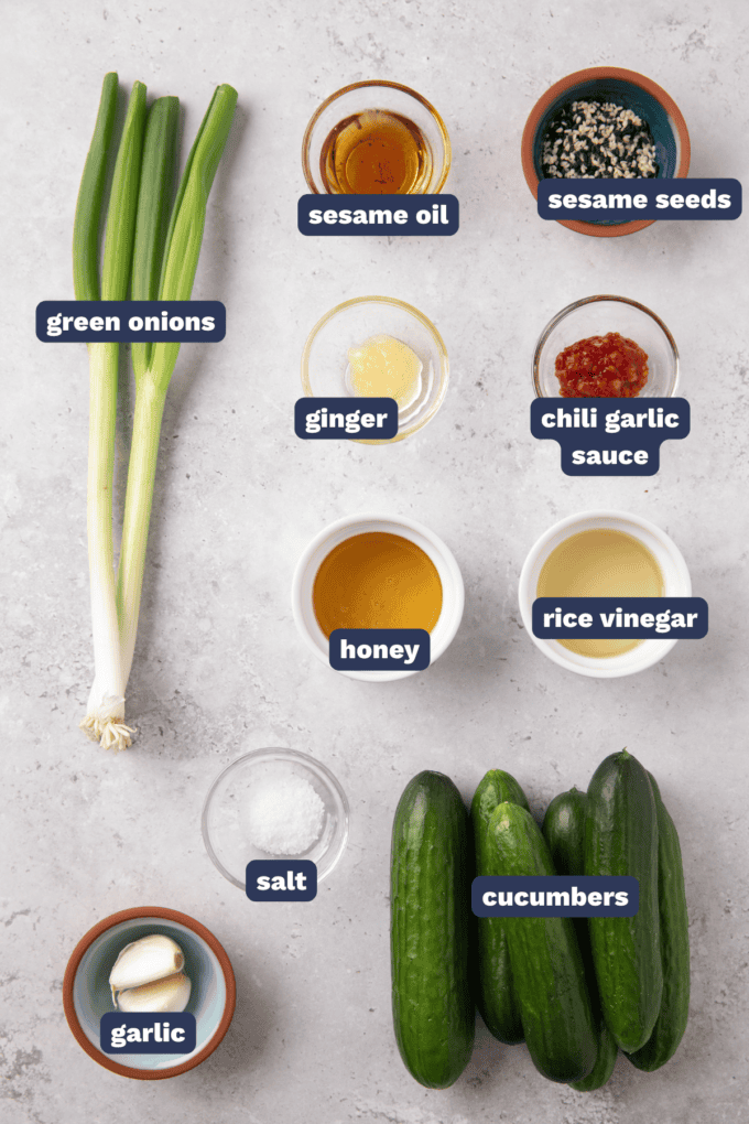 ingredients needed to make asian cucumber salad