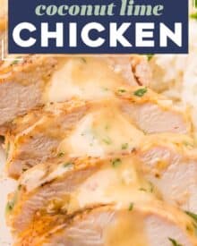 Juicy chicken breasts are smothered in a creamy sauce that's bursting with bright and fresh flavors! The coconut lime sauce is good enough to slurp with a spoon, and the whole recipe is made in one skillet.