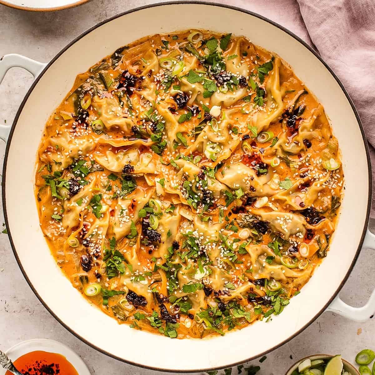 Red Coconut Curry Dumpling Bake (One-Pan)