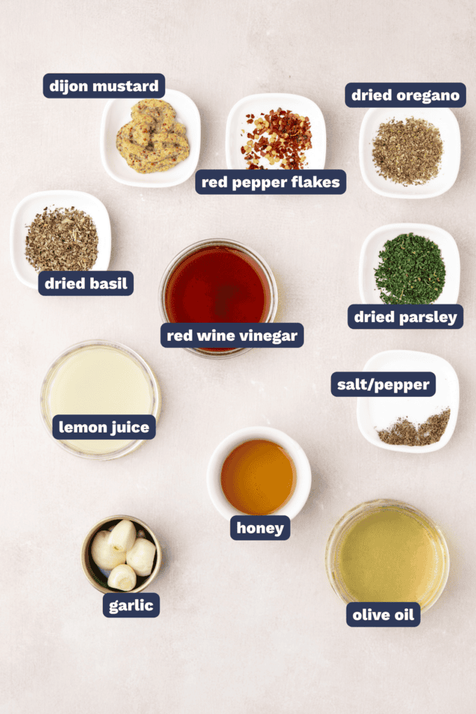 ingredients needed to make roasted garlic italian dressing