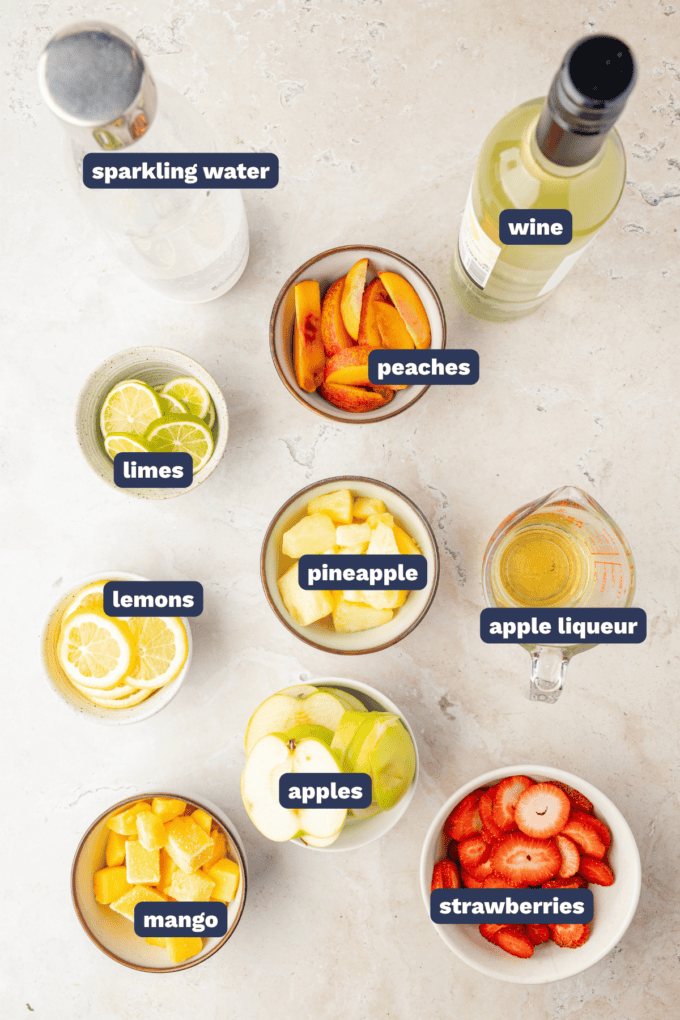 ingredients needed to make white sangria.