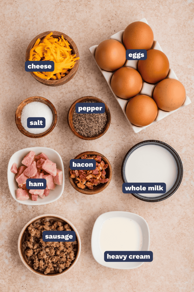 ingredients needed to make a sheet pan egg scramble