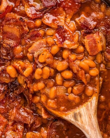 Sweet, savory, tangy, and smoky, these Bacon Dr. Pepper Baked Beans are super easy to make and always a crowd-pleaser! They're perfect to bring to a potluck, or as a side dish with dinner.