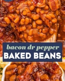 Sweet, savory, tangy, and smoky, these Bacon Dr. Pepper Baked Beans are super easy to make and always a crowd-pleaser! They're perfect to bring to a potluck, or as a side dish with dinner.